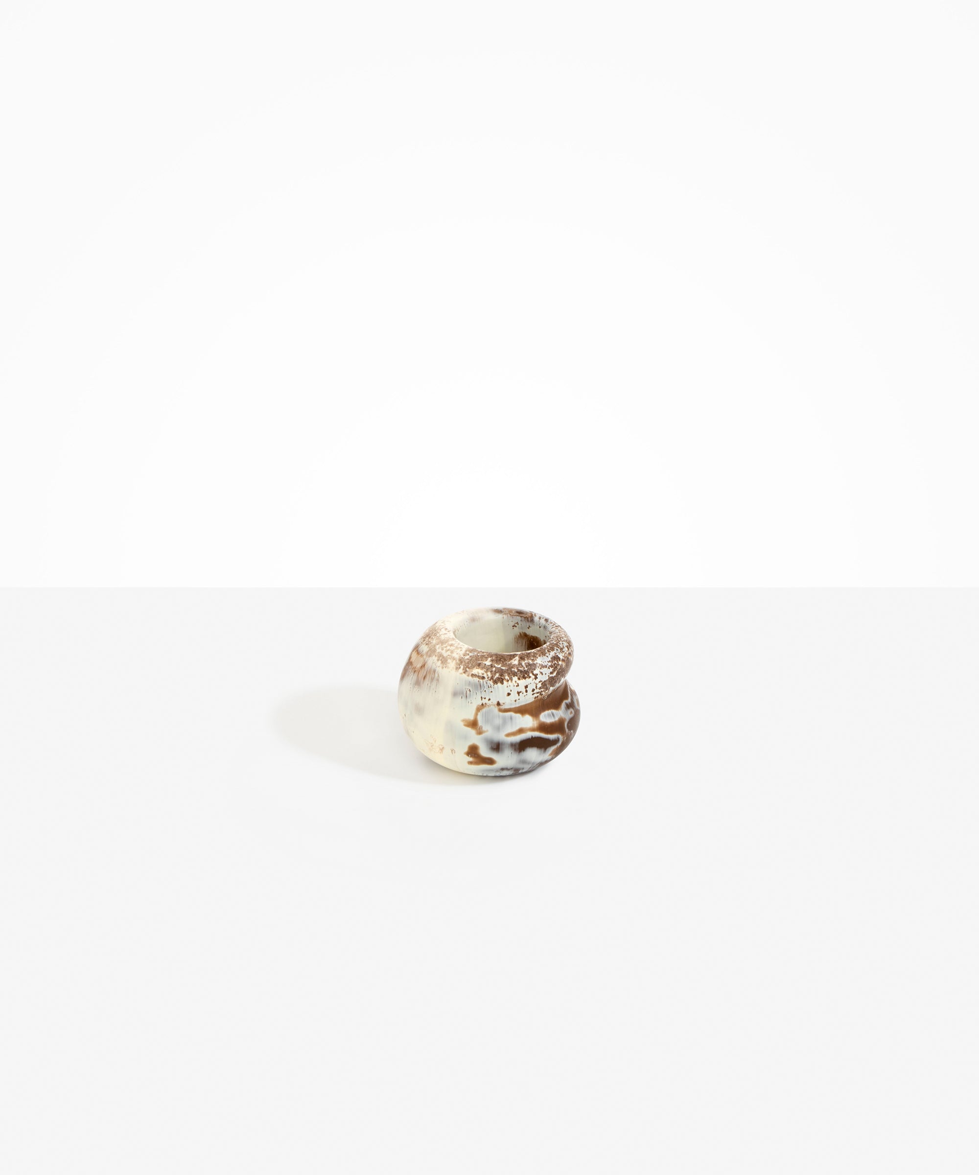 Dinosaur Designs Small Chestnut Vase in Cappuccino Colour resin.