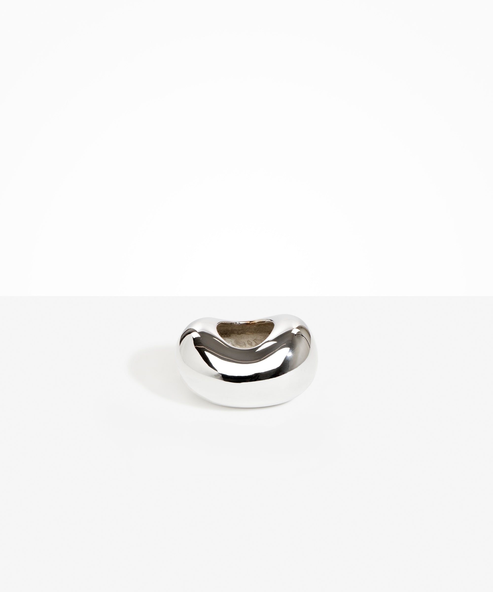 LO Collections Metal Bean Vase in Silver-Plated Brass Material