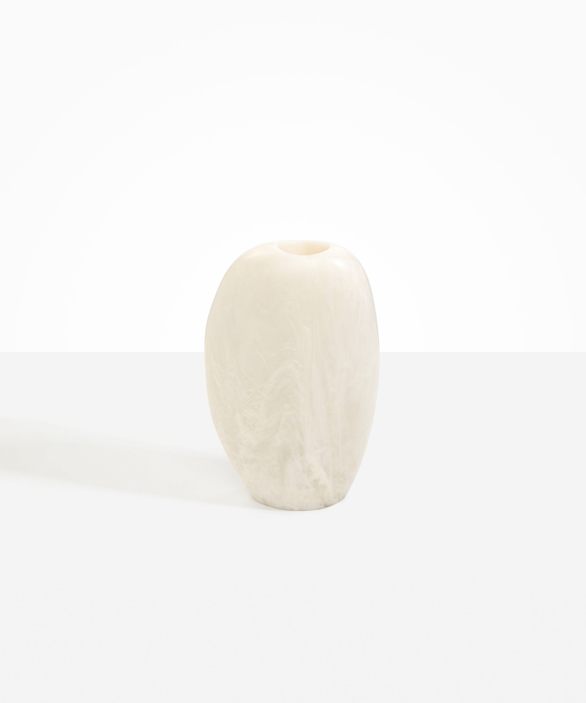 Dinosaur Designs Bold Skipping Stone Vase in Chalk Swirl Colour resin